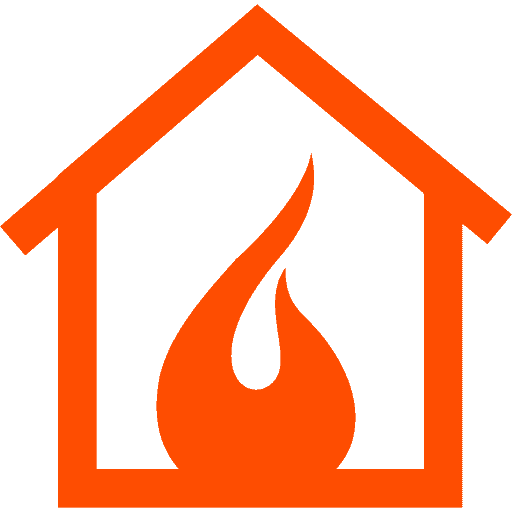 Fire Inside A Home Like Heating Symbol