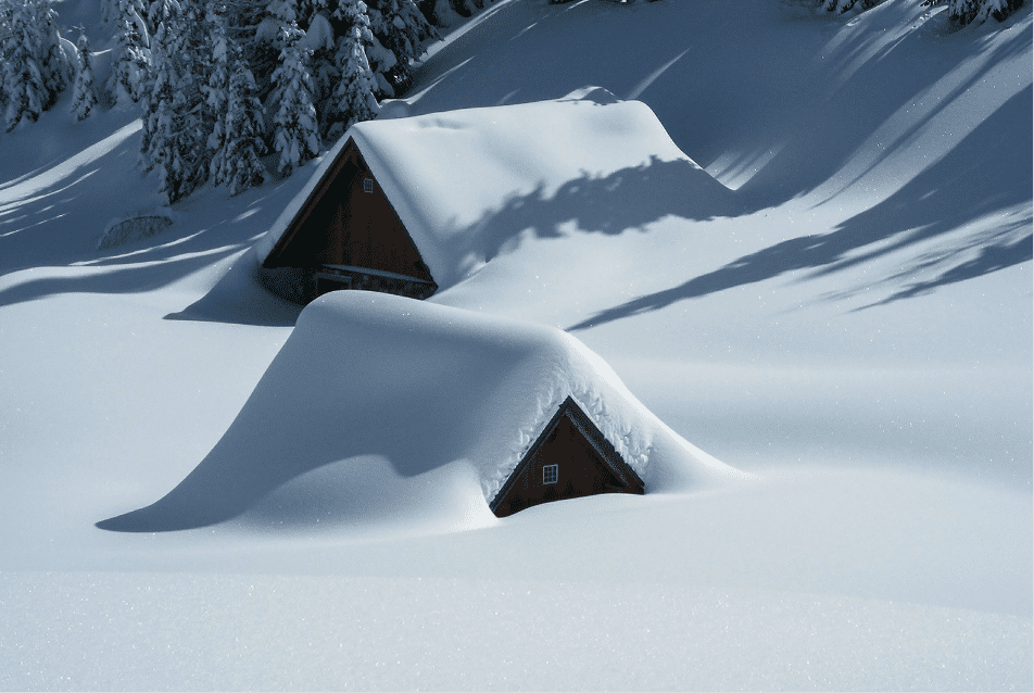Homes Buried In Snow