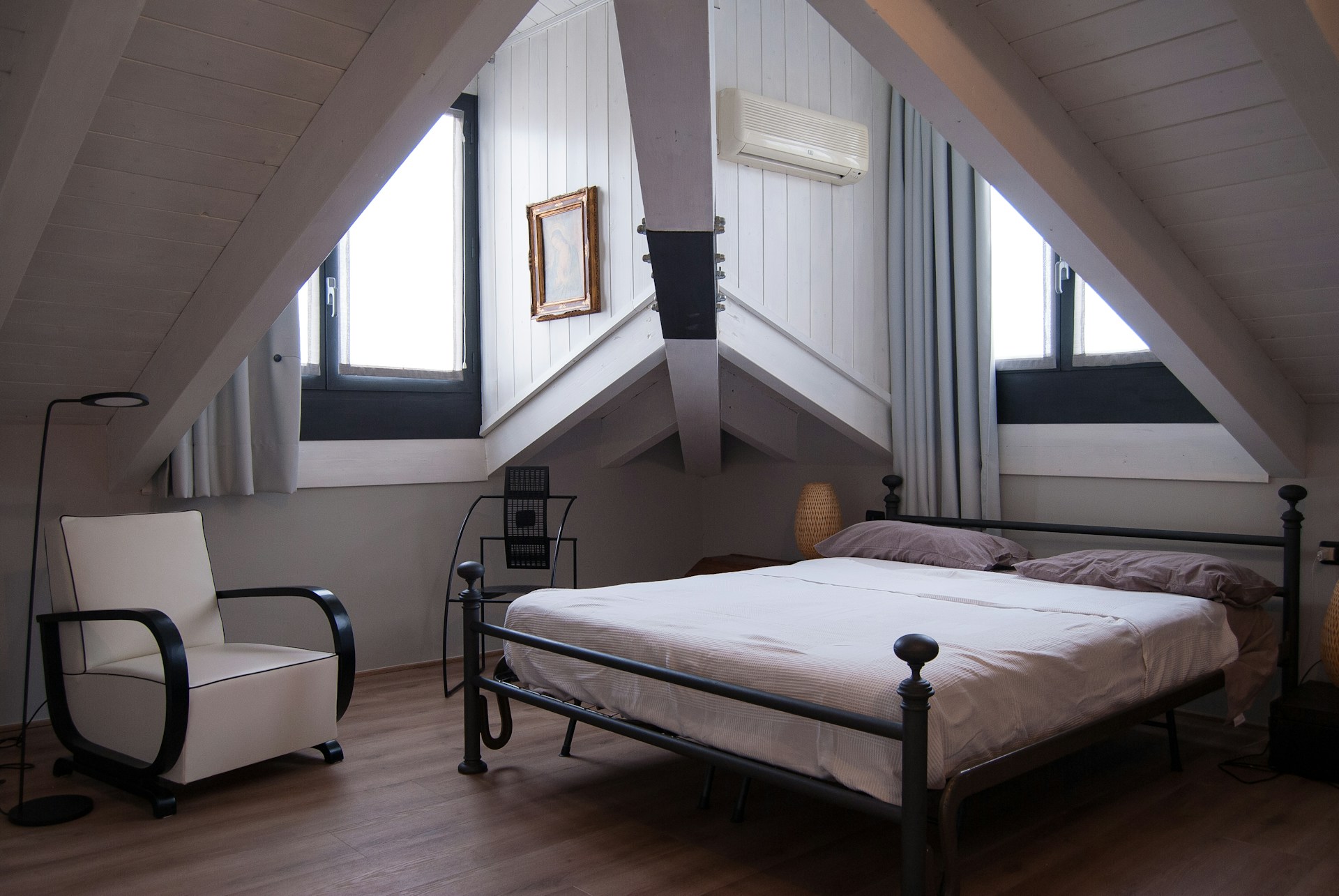 Photo of attic space converted to a bedroom