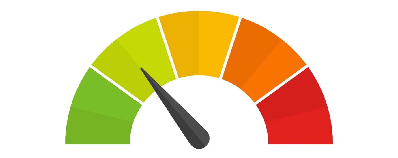 Gauge showing degrees of on or off